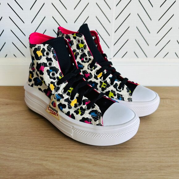 ❤️Converse All Star Ctas Move Hi Kids Shoes 5.5 Platform Leopard Sneaker 272376C - Picture 11 of 13